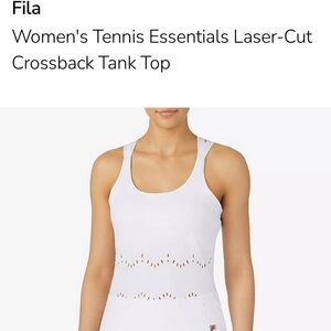 Fila Women's White Laser-Cut Tank Top